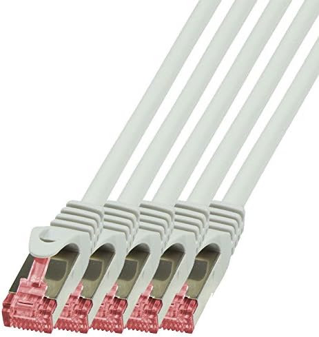 BIGtec LAN Kabel 5 Stück 10m Netzwerkkabel Ethernet Internet Patchkabel CAT.6 blau Gigabit SFTP dopp