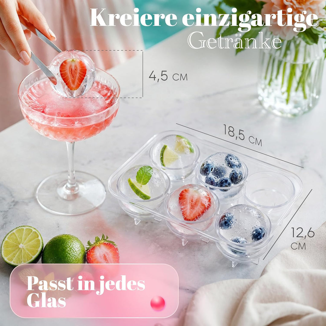 Neighbour’s Friend® Pink Eiskugelform XL 10er Set – Stylische patentierte Eiswürfelform für Cocktail