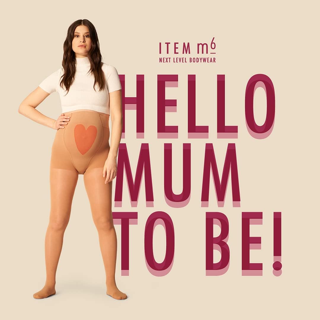 ITEM m6 - MAMA TIGHTS | Blickdichte Umstandsstrumpfhose mit Kompression Schwarz 25 DEN | Stützende S