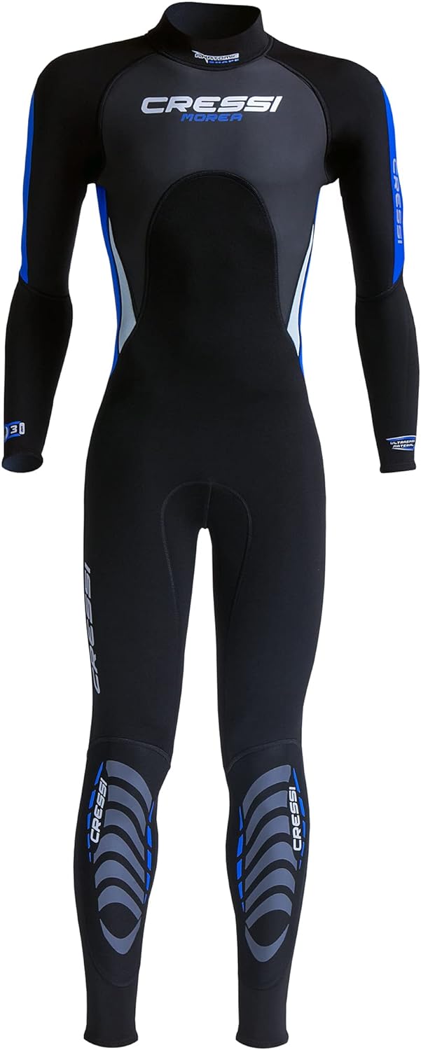 Cressi Morea Herren - Neoprenanzug 3mm für alle Wassersportarten S/2 Schwarz/Blau/Silber, S/2 Schwar