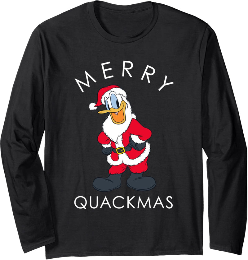 Disney Donald Duck as Santa Merry Quackmas Holiday Langarmshirt