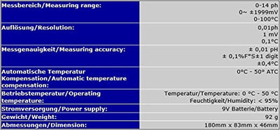 OCS.tec Kombimessgerät Meter Tester (PH, Redox & Temperatur) Aquarium Teich Fischzucht Koi PH-013 P0