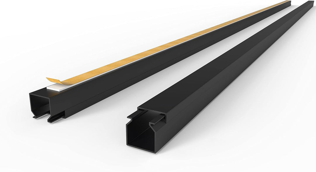 Kabelkanal Selbstklebend Pro mit Schaumklebeband, Kabelschacht 50m 16x16mm - 50x1m, Black - Schwarz