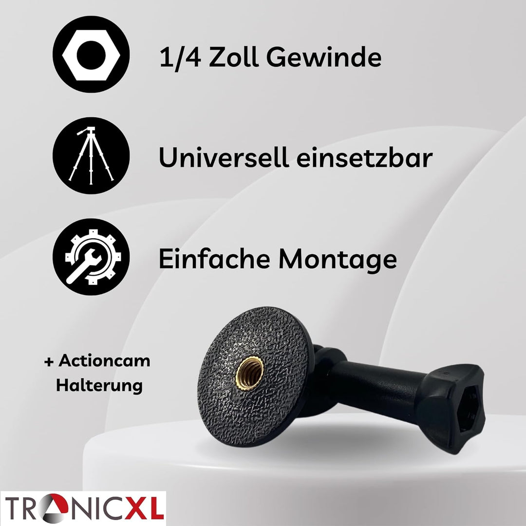 TronicXL 134cm Stativ Tripod Kamerastativ kompatibel mit DJI Osmo GoPro Hero Hero+ 3 4 5 6 7 8 9 10