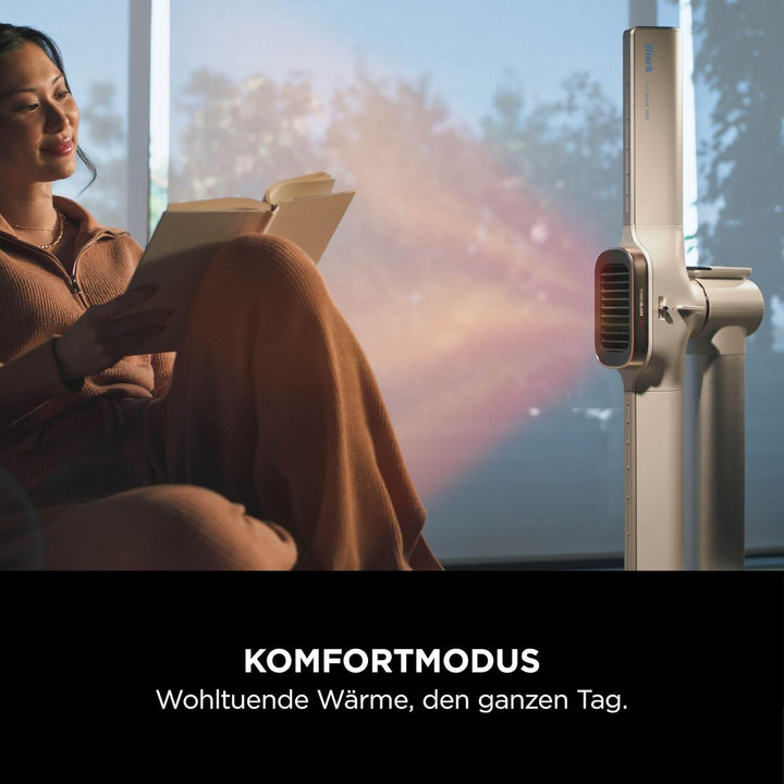 Shark TurboBlade Cool + Heat Ventilator, 2-in-1 Ventilator und Heizlüfter, Mit Fernbedienung, Perlwe