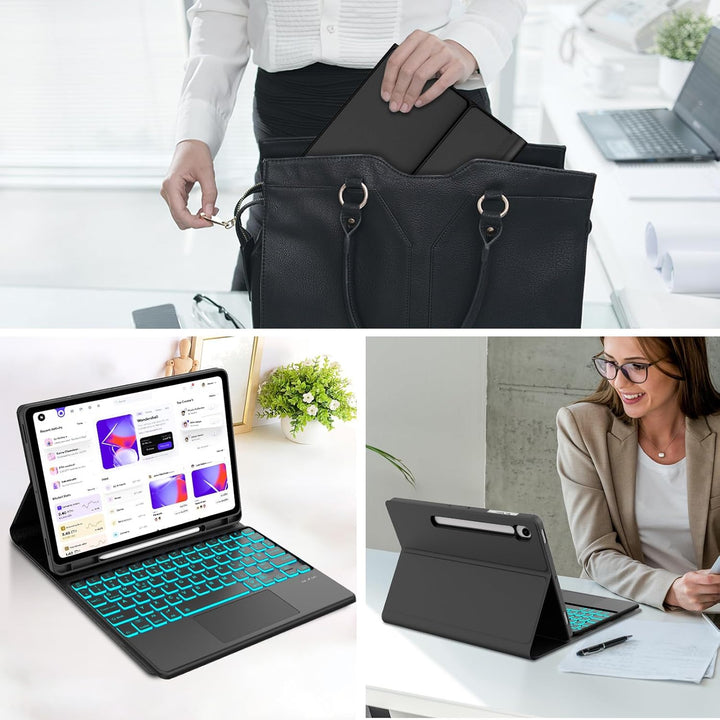 Hülle Mit Tastatur Für Samsung Galaxy Tab S10 Lite/S10 FE/S9 FE 10.9" & S9 11", Hülle Tastatur mit S