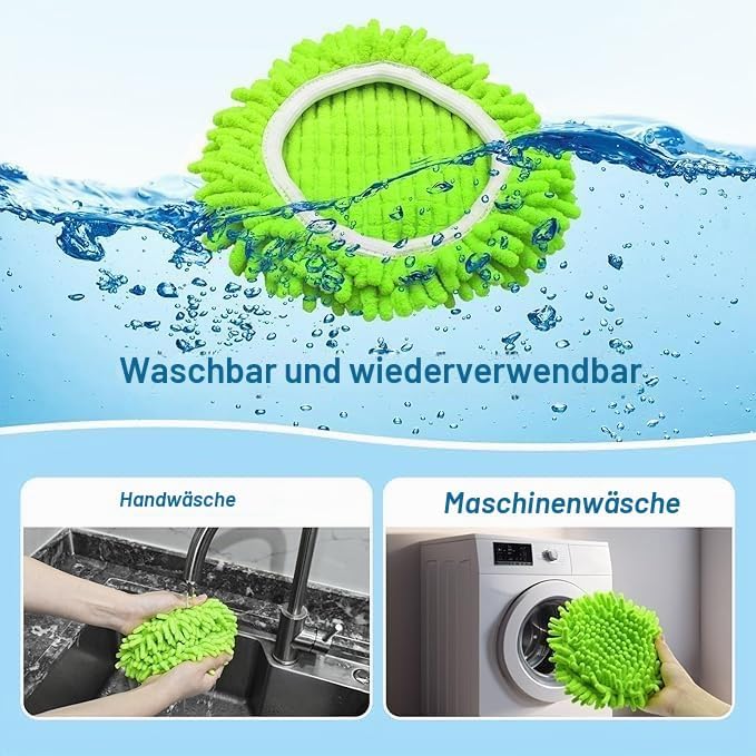 Drehmoppköpfe Mikrofaser Mop Pads für Wischmop Dreieck Spin Mop 360 Grad Drehmoppköpfe für alle Böde