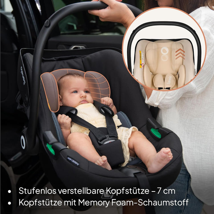 LIONELO ASTRID i-Size Baby Autositz 40-87 cm, Babyschale Gruppe 0+, Rückwärtsgerichtete Montage, 3-P