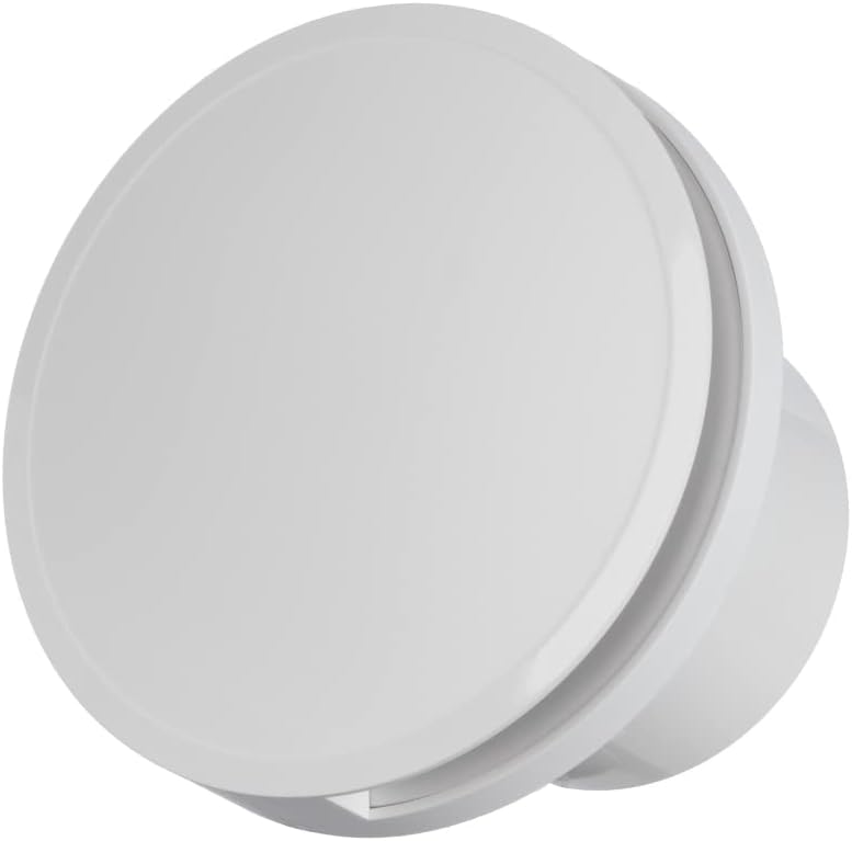 EUROPLAST Ø 100mm Bad-Lüfter mit Feuchtesensor und Timer mit Rund Front, Leise Ventilator - Kunststo