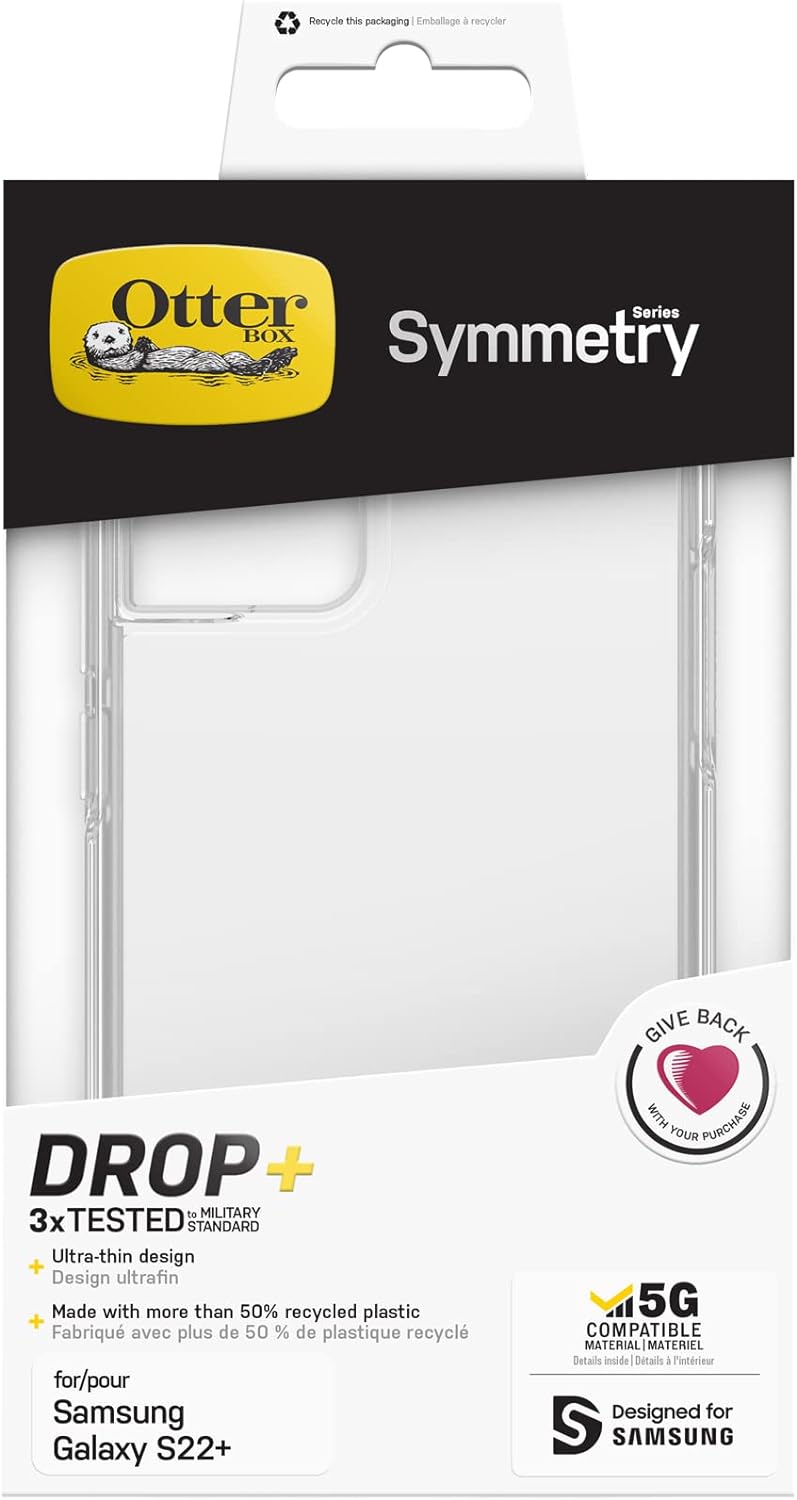 OtterBox Symmetry Clear Hülle für Samsung Galaxy S22+, sturzsicher, schützende Hülle, 3x getestet na