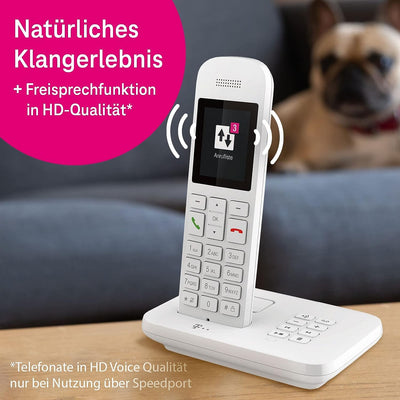 Telekom Telefon schnurlos Sinus A12 mit Anrufbeantworter I Festnetztelefon mit grossem Farbdisplay,