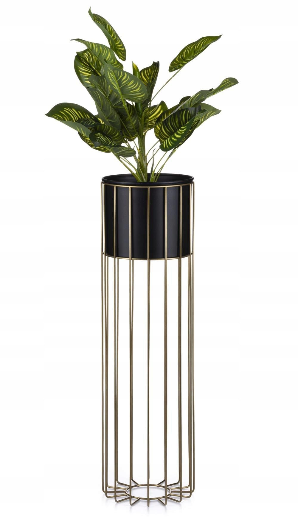 HowHomely Moderne Blumenständer Metall 70 cm Hoch mit Schwarz Blumentopf Rund 19 cm Ø auf Robuste Go