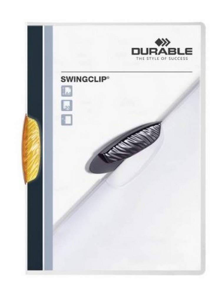 Durable Klemm-Mappe Swingclip aus PP, bis zu 30 Blatt A4, orange, 25er Packung, 226009, orange