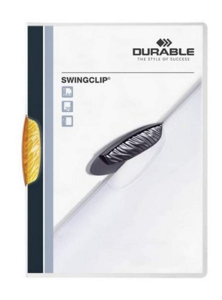 Durable Klemm-Mappe Swingclip aus PP, bis zu 30 Blatt A4, orange, 25er Packung, 226009, orange