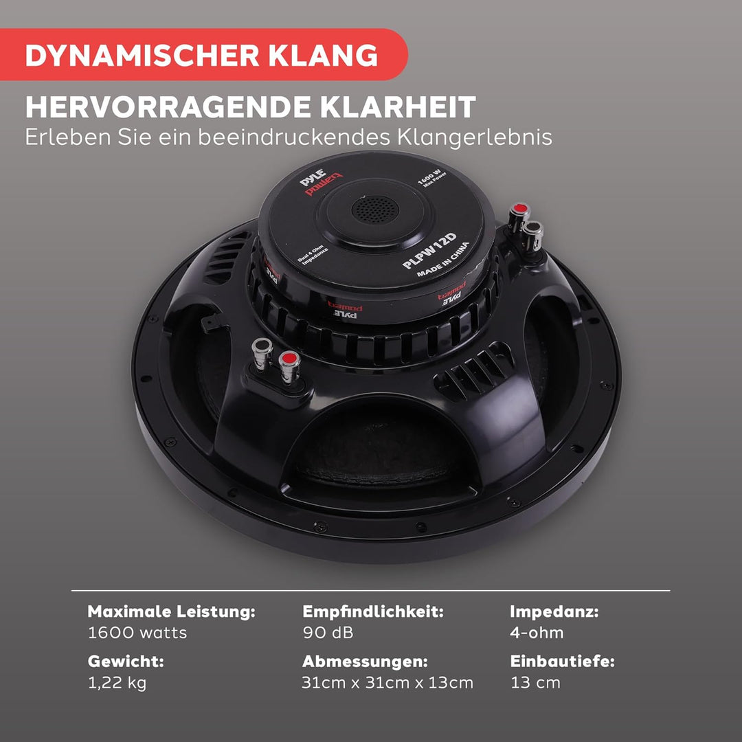 pyle PLPW12D Subwoofer Treiber 800W Subwoofer für Maschine