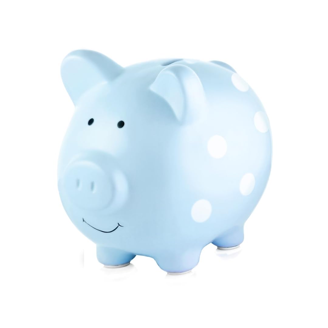 Pearhead 40104 Keramik Sparschwein, blau Blue Piggy Bank, Blue Piggy Bank
