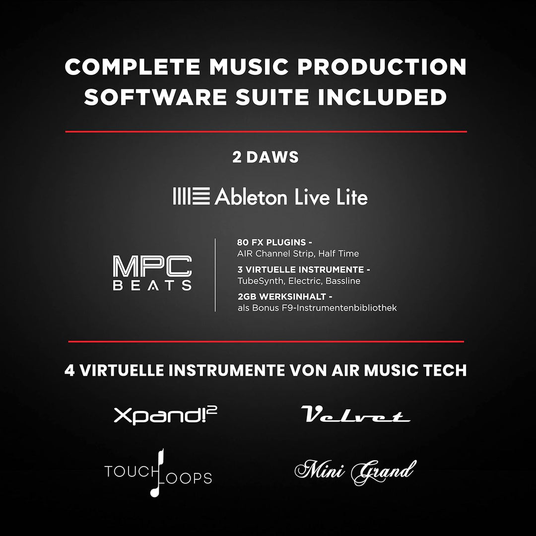 M-Audio Keystation 61 MKIII - Kompakter 61-Tasten MIDI Keyboard Controller mit zuweisbaren Reglern,