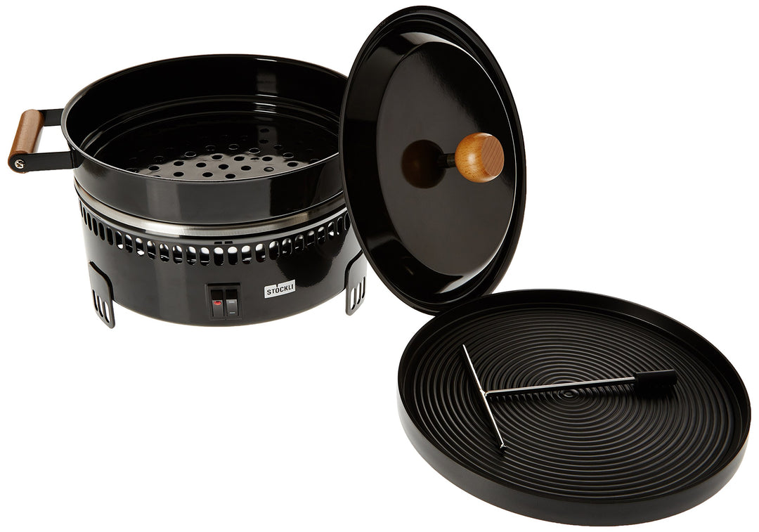 Stöckli Ofen Marroni mit Grillplatte, schwarz, 2 Stufen-Schalter, 0085.52