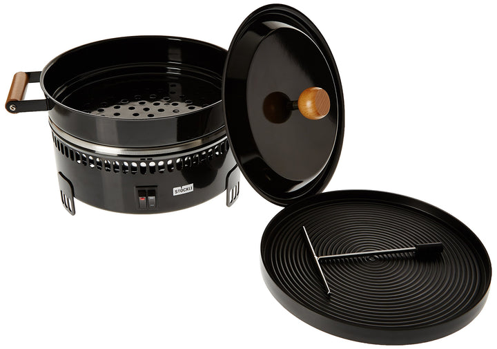 Stöckli Ofen Marroni mit Grillplatte, schwarz, 2 Stufen-Schalter, 0085.52