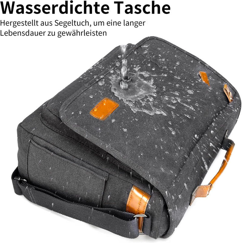 Estarer Umhängetasche/Laptoptasche 15.6 Zoll für Arbeit Uni aus Canvas