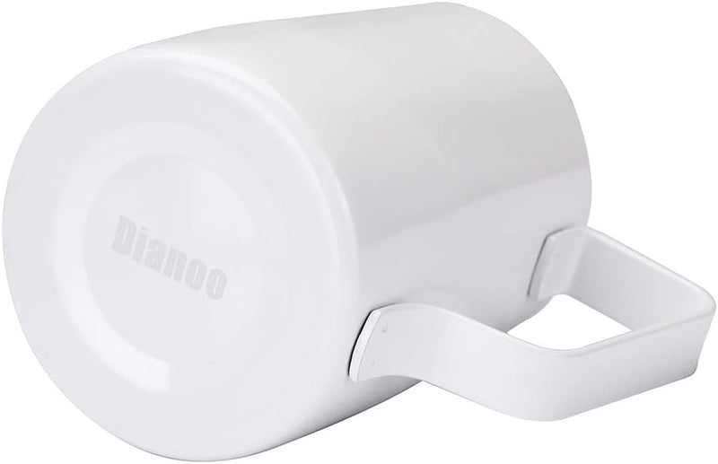 Dianoo Espresso-Milchaufschäumer, Milchkännchen, Edelstahl, für Kaffee-Latte-Kunst, 420 ml weiss, We