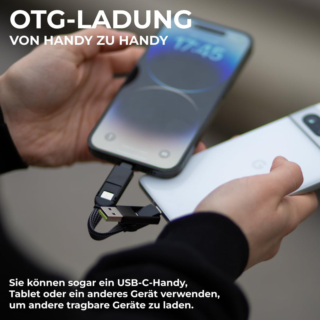 Rolling Square inCharge X - Schlüsselanhänger mit USB-C-Kabel, Universal-Smartphone-Kabel, Geschenk