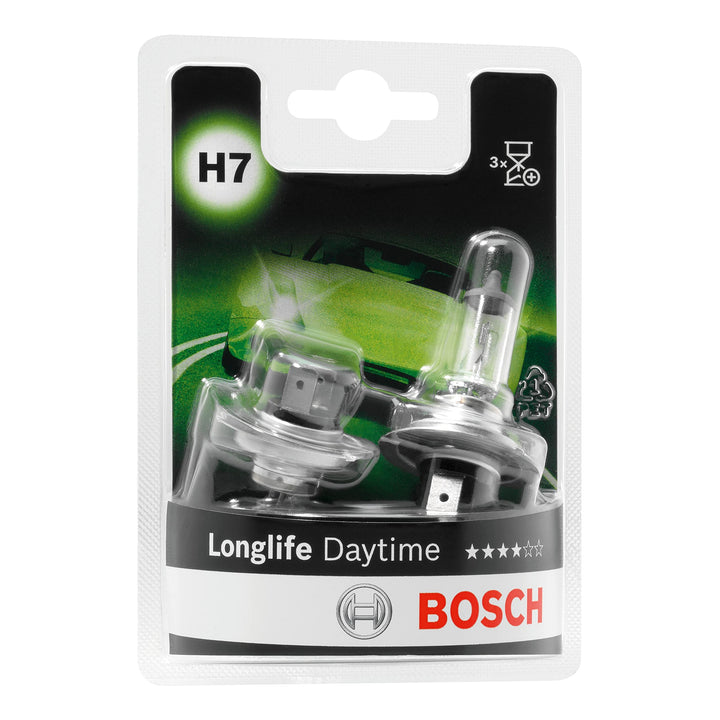Bosch H7 Longlife Daytime Halogen-Glühlampe für Auto-Scheinwerfer, 12 V 55 W, mit langer Lebensdauer