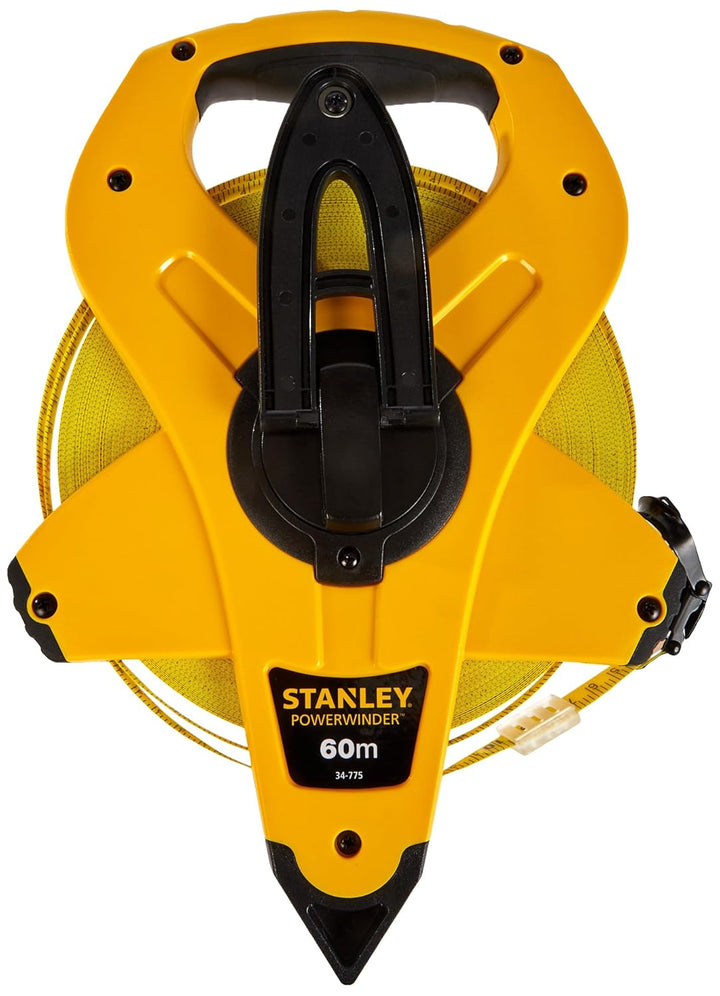 Stanley Rahmenbandmass Power Winder Fiberglas (60 m Länge, ergonomisch, Genauigkeitsklasse III) 2-34