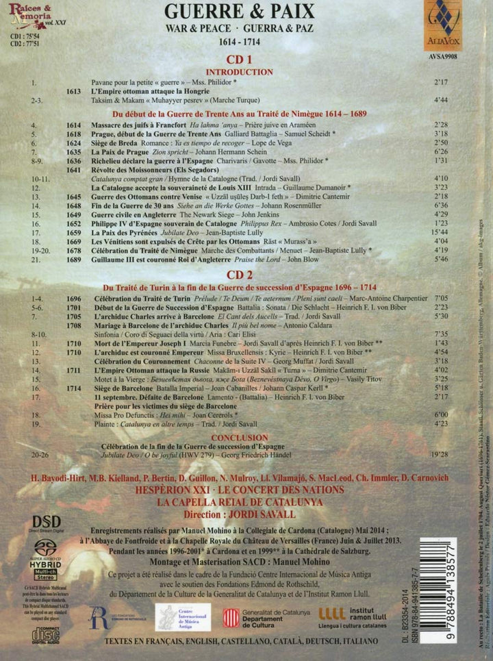War & Peace 1614-1714 (Krieg und Frieden), Audio-CD