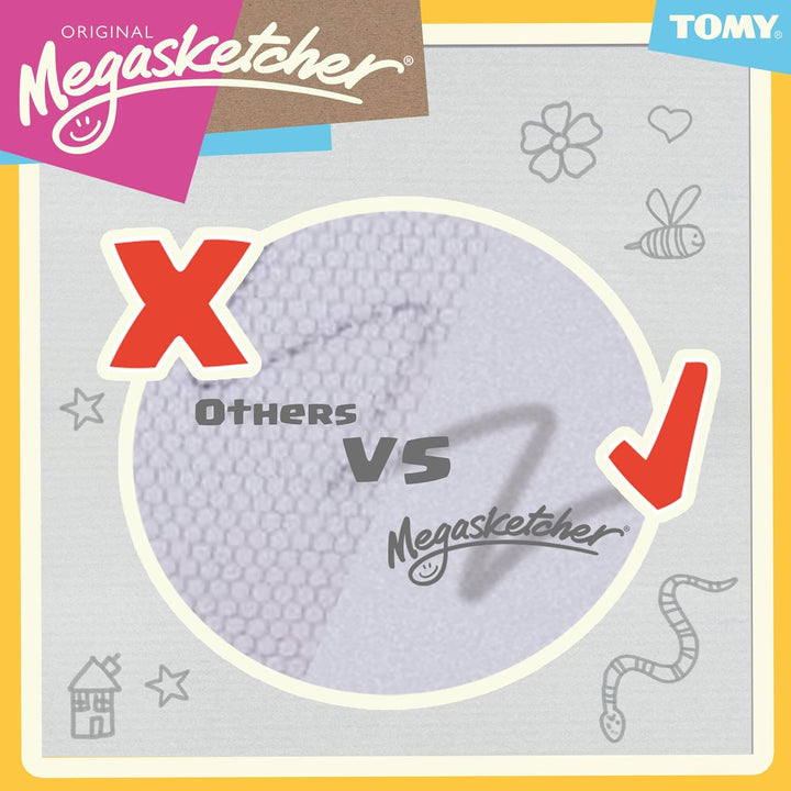 TOMY MegaSketcher Magnettafel für Kinder, Magnet Maltafel, Kinderspielzeug, Zaubertafel, fördert die