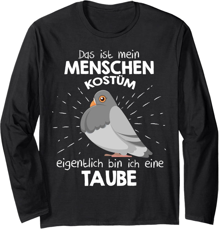 Mein Menschen Kostüm Bin ich eine Taube, Halloween Outfit Langarmshirt