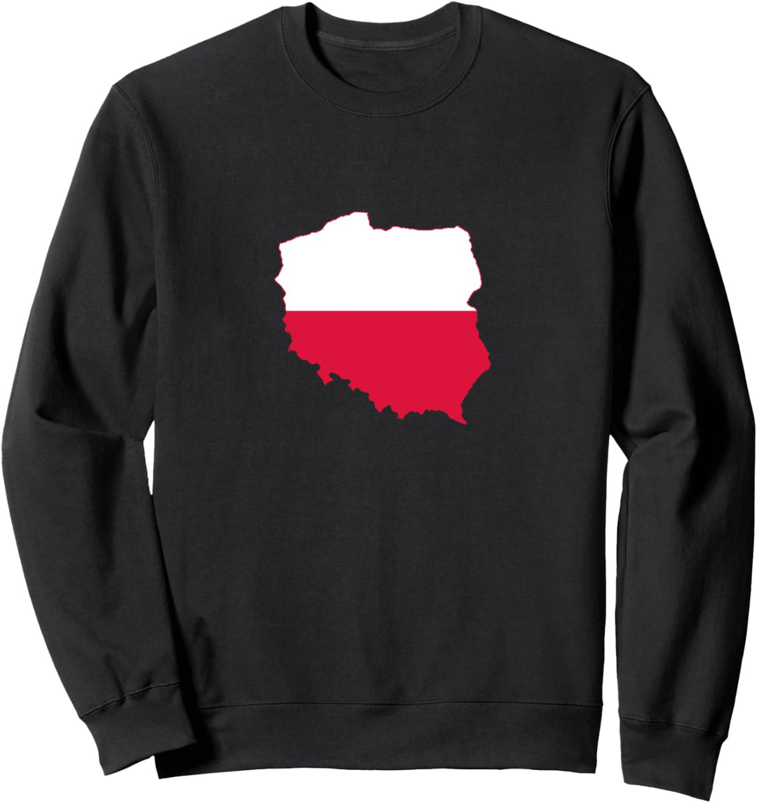 Polen Länderskizze auf Flagge Sweatshirt