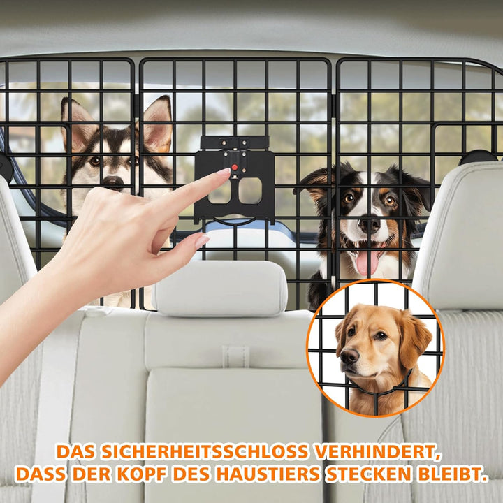 Denmay Hundegitter Auto, Universal Autoschutzgitter Trenngitter 30.7 x 93-150CM verstellbare Breite,