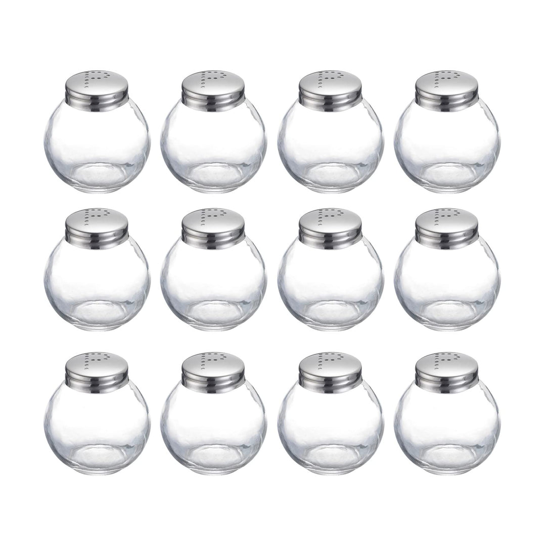 Westmark Pfefferstreuer, 12 Stück, Fassungsvermögen: je 50 ml, Glas/Edelstahl, Roma, Silber/Transpar
