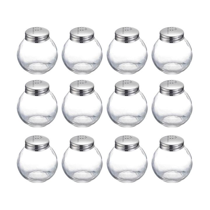 Westmark Pfefferstreuer, 12 Stück, Fassungsvermögen: je 50 ml, Glas/Edelstahl, Roma, Silber/Transpar