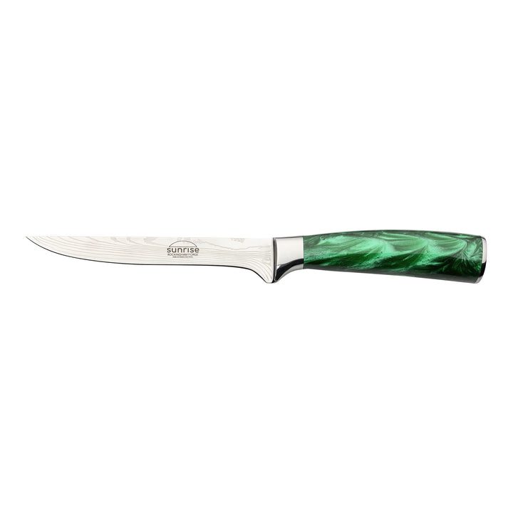 Rockingham Forge Ausbeinmesser, Sunrise Kollektion, 15cm, 6 Zoll, Grüner Harzgriff, Klinge aus Rostf