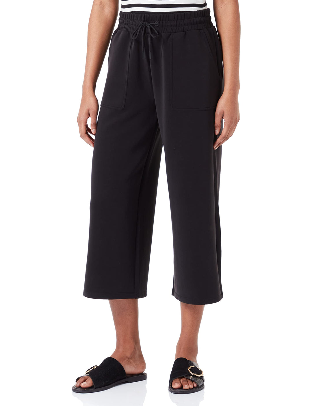 s.Oliver Damen Hose 7/8, Jogpant 42 Schwarz, 42 Schwarz