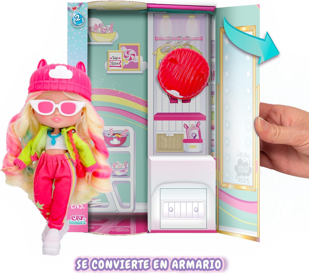 BFF by Cry Babies S2 Hannah Modepuppe mit Langen Haaren, Stoffkleidung und 10 Accessoires – Spielzeu