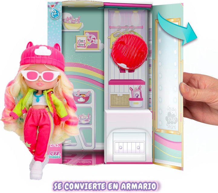 BFF by Cry Babies S2 Hannah Modepuppe mit Langen Haaren, Stoffkleidung und 10 Accessoires – Spielzeu