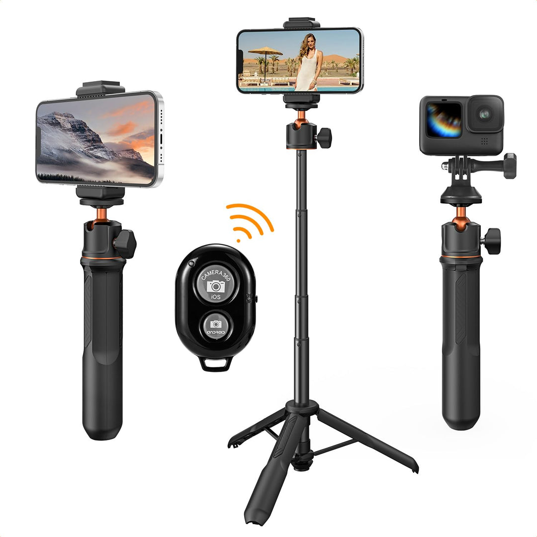 Selfie Stick Tischstativ,K&F CONCEPT MS11 Handystativ, 60CM Selfie Stick mit Fernbedienung, Stativ f