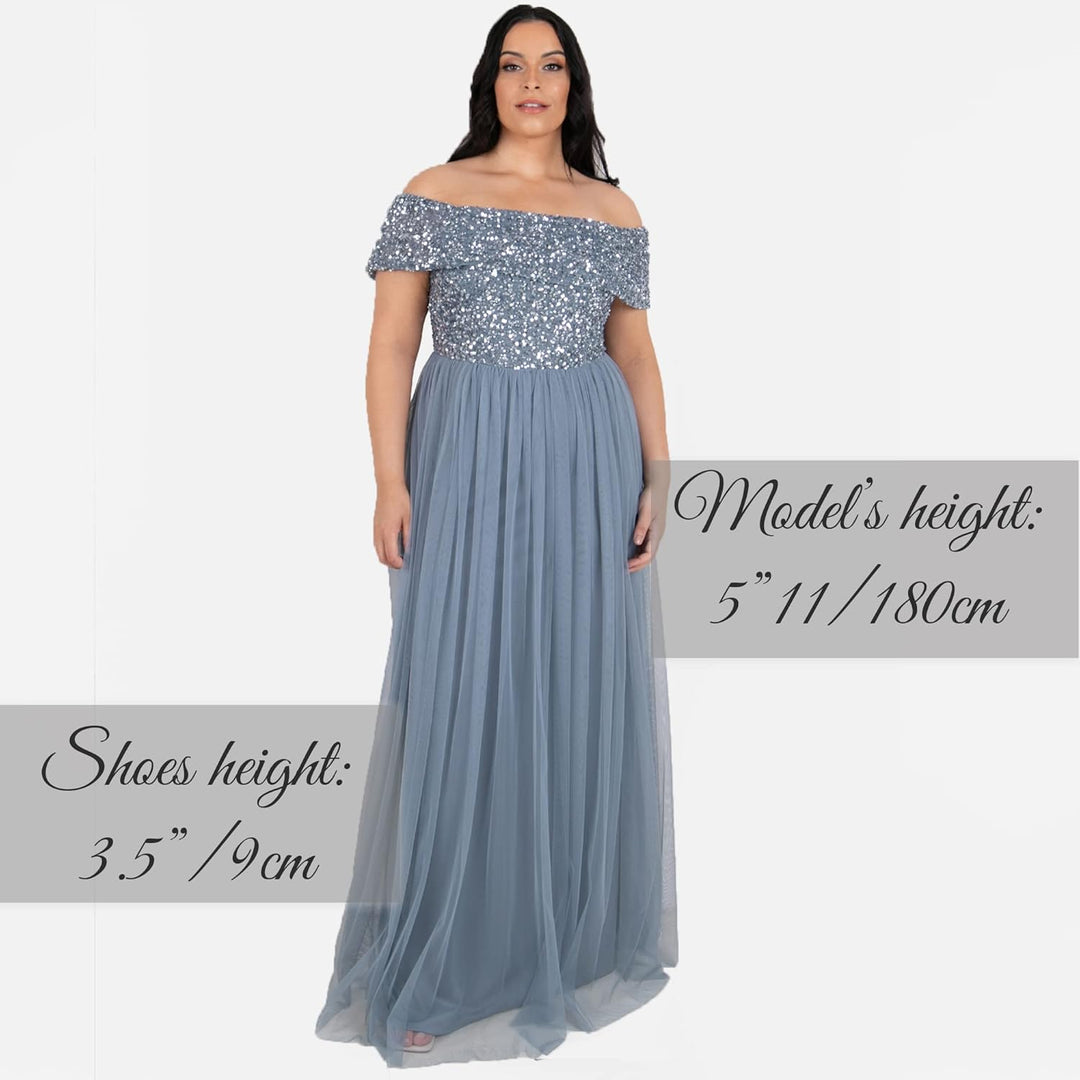 Maya Deluxe Damen Bridesmaid Dress Dusty Blue 34, Dusty Blue 34