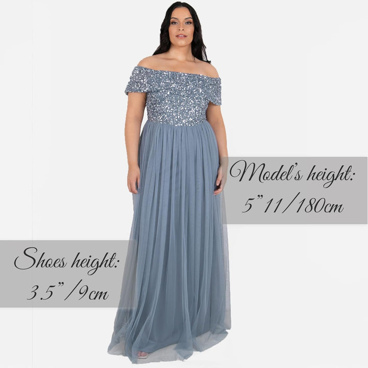 Maya Deluxe Damen Bridesmaid Dress Dusty Blue 34, Dusty Blue 34