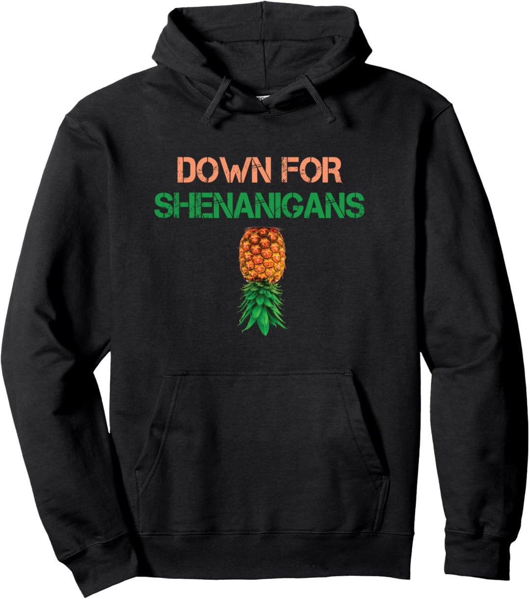 Swingers Down For Shenanigans Pineapple Swinger Party Pullover Hoodie