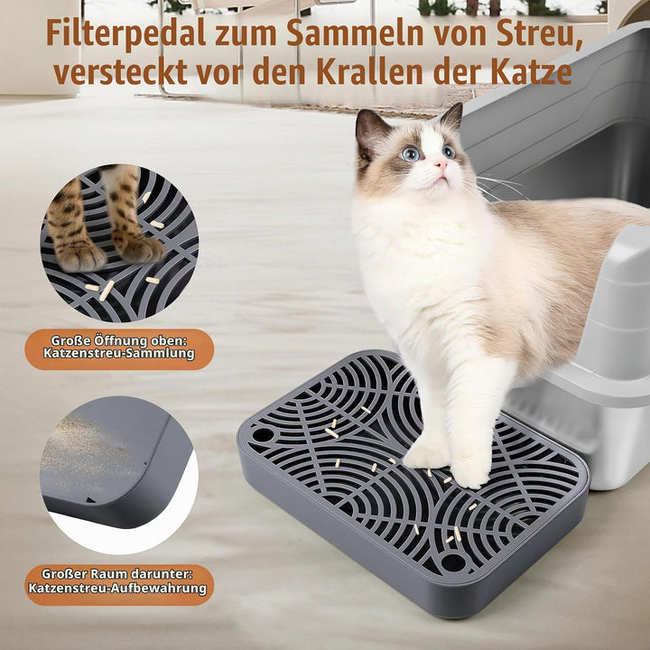 Kunststoff Katzentreppe, Katzentoilettenrampe mit Filterfunktion, Katzenstreu-Filterpedal für Kätzch
