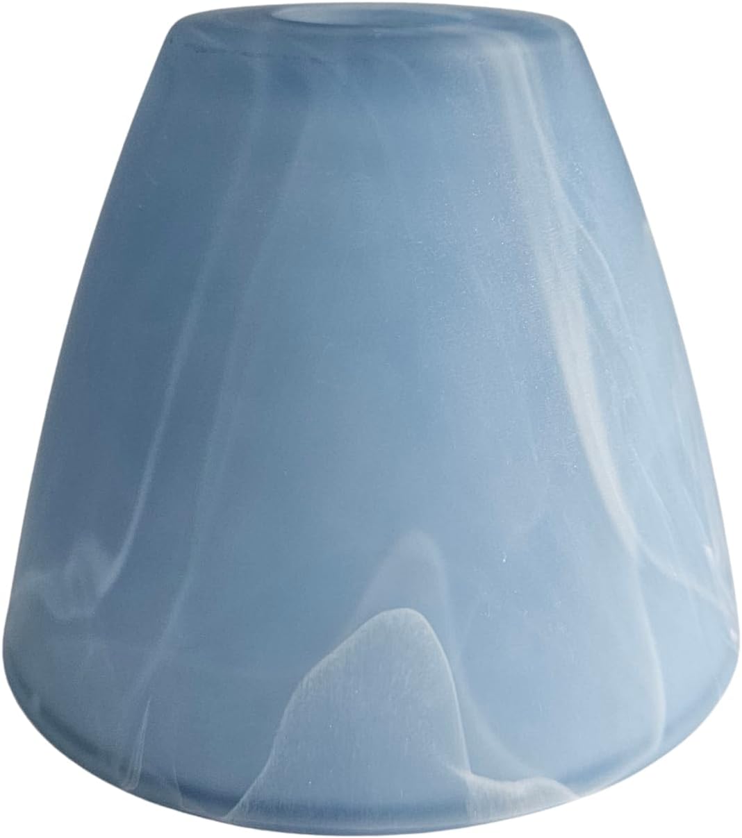 E14 Lampenschirm Glas Blau Weiss marmoriert Ø13 cm – Ersatzglas Lampenglas konisch Höhe 10,5 cm, Öff