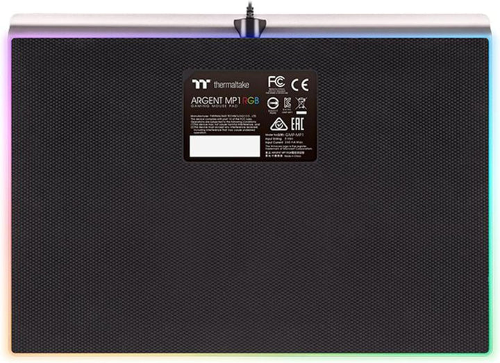 Thermaltake Argent MP1 RGB Gaming Mousepad 359 mm x 254 mm Aluminium-Grundplatte rutschfeste Gummiun