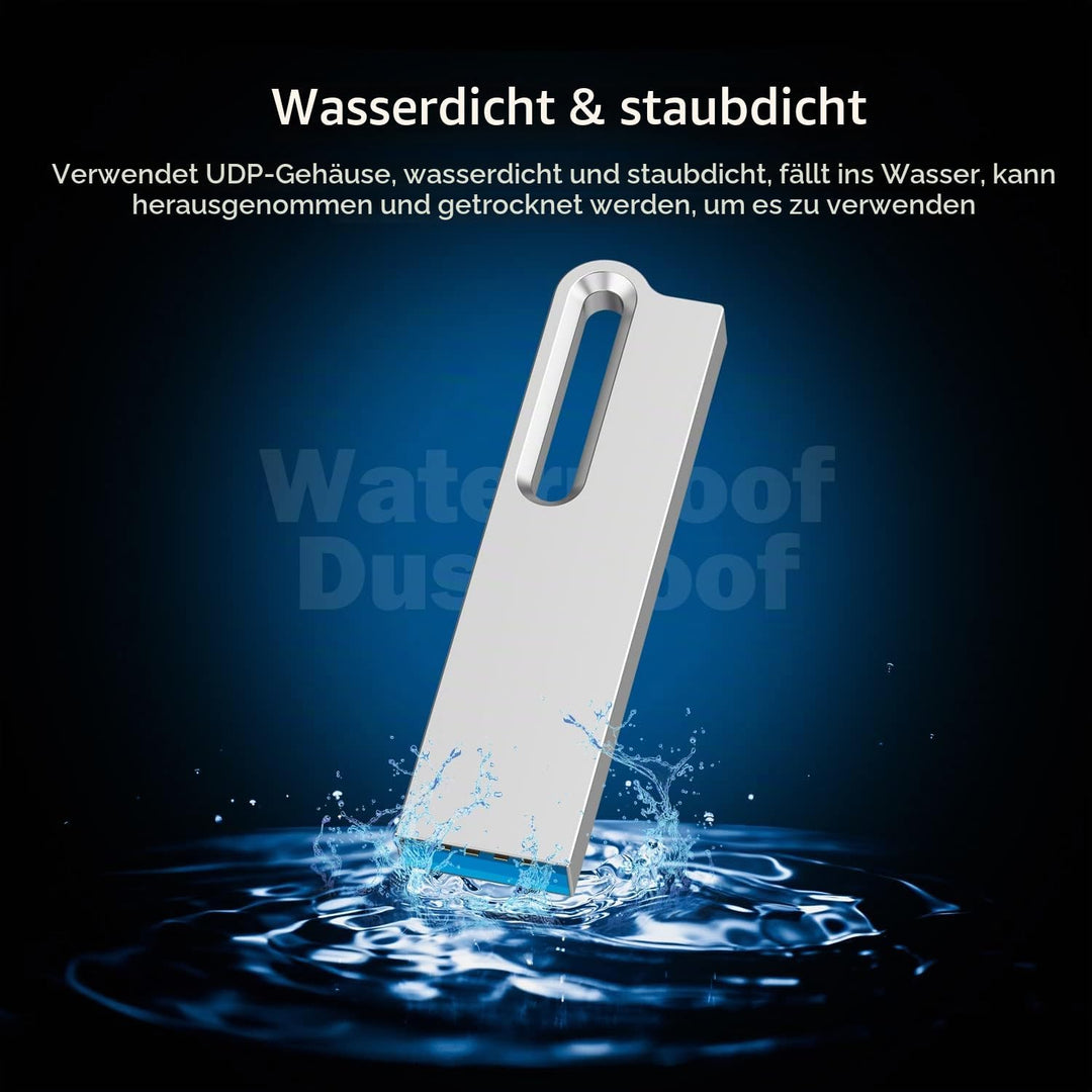 KOOTION USB 64GB 3.0 Speicherstick Wasserdicht Flash-Laufwerk 64G Flash Stick Thumb-Laufwerk Silber