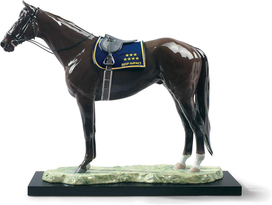 LLADRÓ Pferde-Figur Deep Impact. Limitierte Auflage. Glänzend. Pferd. Porzellan.