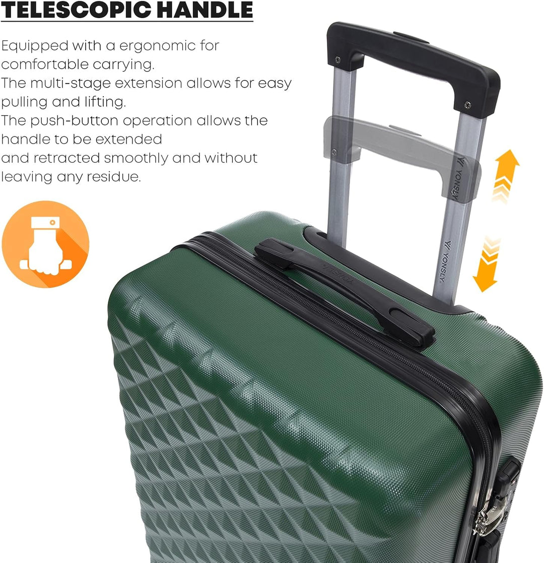 Premium Reisekoffer TSA-Schloss,YKK-Reissverschluss Hartschalen-Koffer Trolley Kabinenkoffer Rollkof