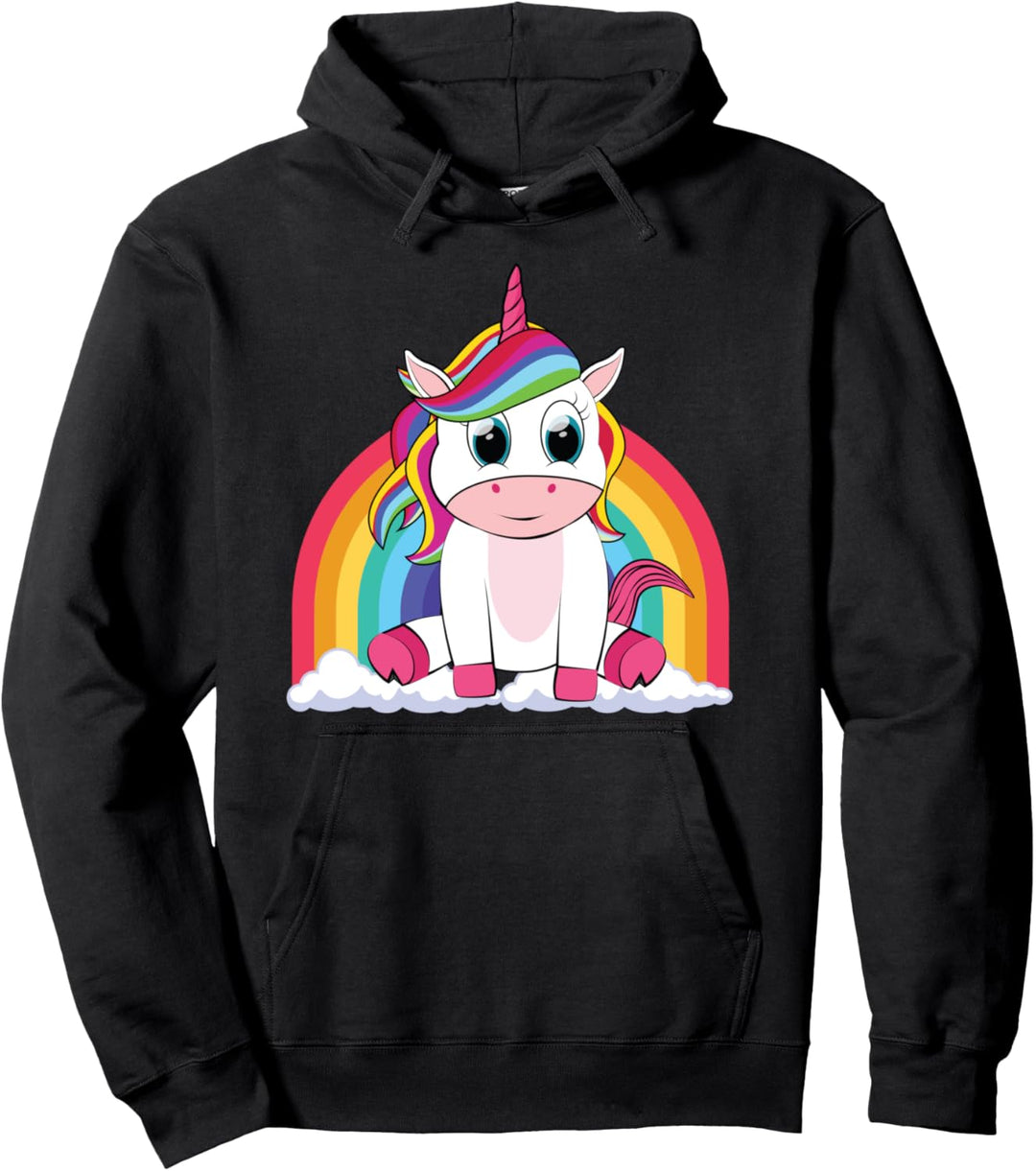 Einhorn mit Regenbogen Pullover Hoodie